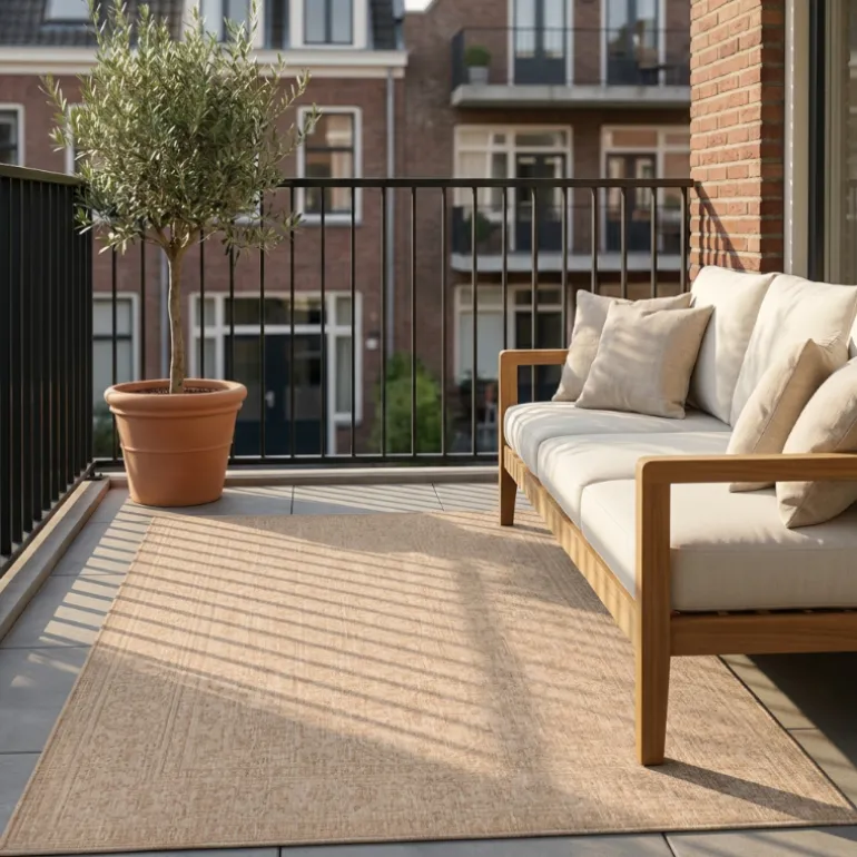 Dubbelzijdig Buitenkleed Kona - Beige/Wit