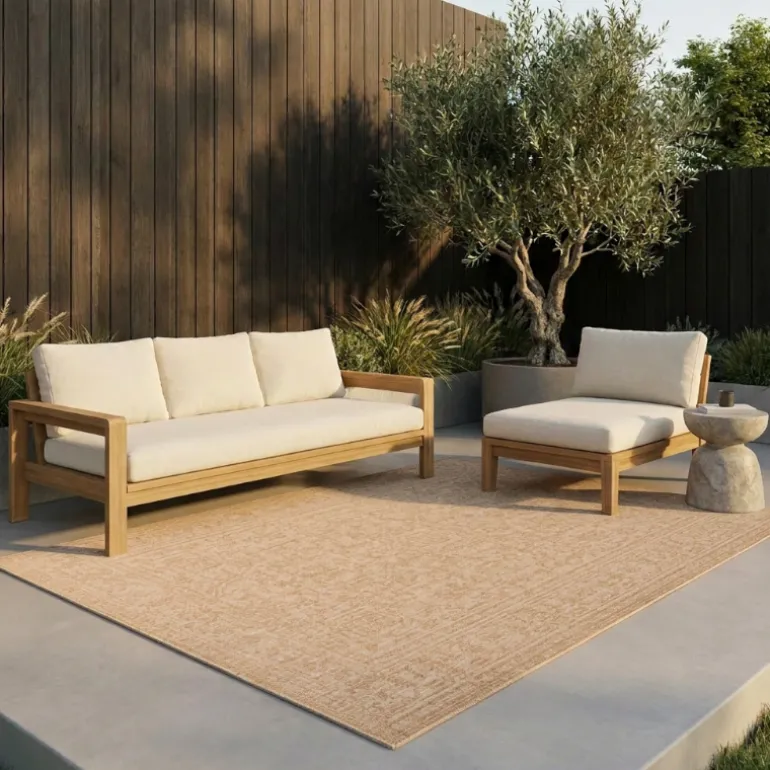 Dubbelzijdig Buitenkleed Kona - Beige/Wit