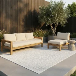 Dubbelzijdig Buitenkleed Kona - Wit/Grijs