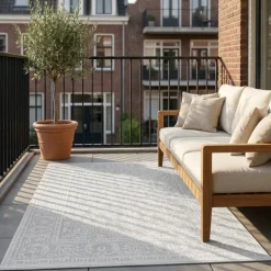 Dubbelzijdig Buitenkleed Kona - Wit/Grijs