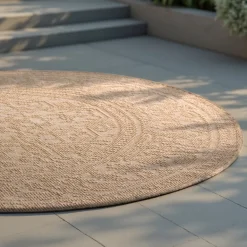 Dubbelzijdig Buitenkleed Kona Rond - Beige