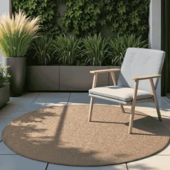 Dubbelzijdig Buitenkleed Kona Rond - Beige