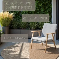 Dubbelzijdig Buitenkleed Kona Rond - Beige