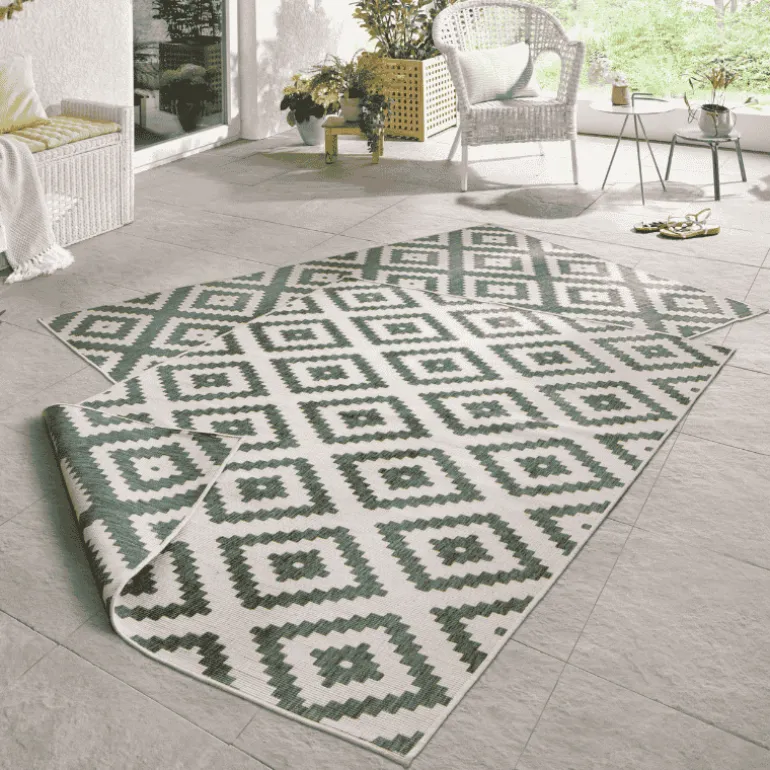 Dubbelzijdig Buitenkleed Malta - Groen/Creme