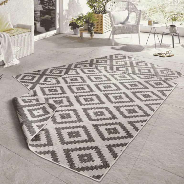 Dubbelzijdig Buitenkleed Malta - Grijs/Creme
