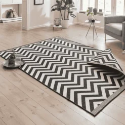 Dubbelzijdig Buitenkleed Palma - Zwart/Creme