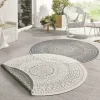 Dubbelzijdig Buitenkleed Porto Rond - Grijs/Creme