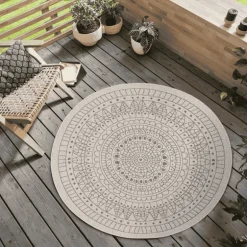 Dubbelzijdig Buitenkleed Porto Rond - Beige/Creme