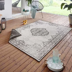 Dubbelzijdig Buitenkleed Triomphe - Zwart/Crème