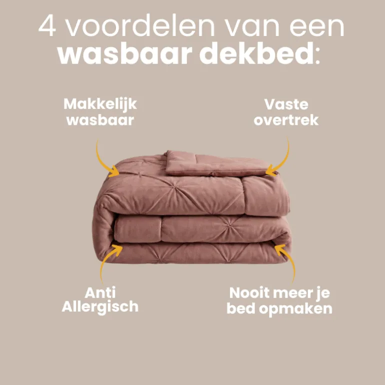 Easy Dekbed Diamond Pintuck - Roze