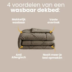 Easy Dekbed Diamond Pintuck - Taupe