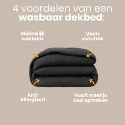 Easy Dekbed Zonder Overtrek - Antraciet