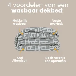 Easy Dekbed Zonder Overtrek - Abstract - Grijs