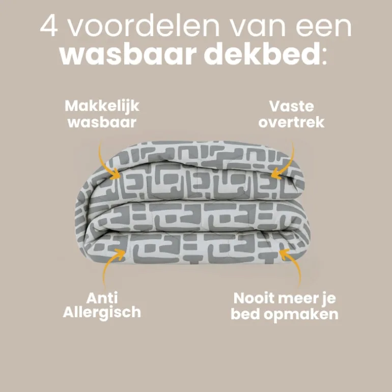 Easy Dekbed Zonder Overtrek - Abstract - Grijs