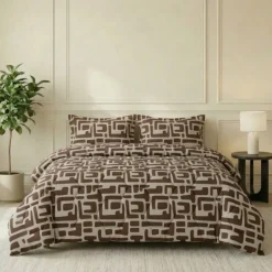 Easy Dekbed Zonder Overtrek - Abstract - Bruin