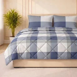 Easy Dekbed Zonder Overtrek - Blue Check