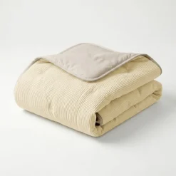 Easy Dekbed Zonder Overtrek Corduroy - Champagne/Taupe