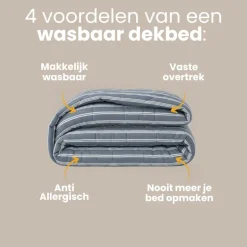 Easy Dekbed Zonder Overtrek - Double Stripe - Blauw