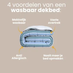 Easy Dekbed Zonder Overtrek - Horizontal Lines - Navy