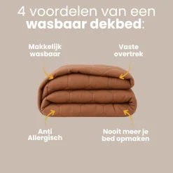 Easy Dekbed Zonder Overtrek - Mocha Mousse
