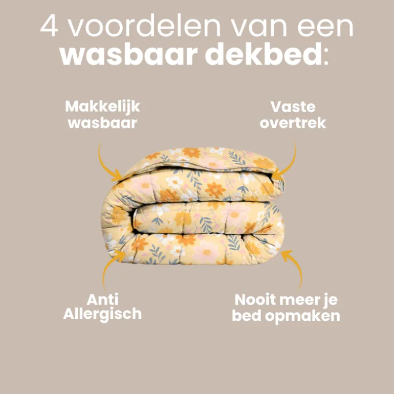 Easy Dekbed Zonder Overtrek - Orange Flower Field