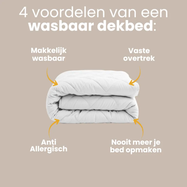 Easy Dekbed Zonder Overtrek - Percale Katoen - Wit