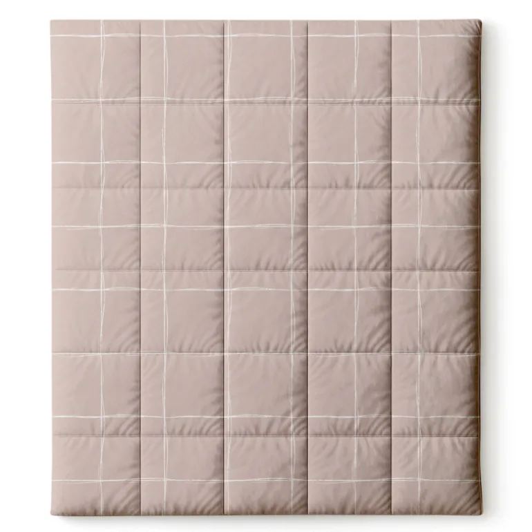 Easy Dekbed Zonder Overtrek - Scribble Squares - Taupe