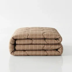 Easy Dekbed Zonder Overtrek - Squares - Taupe