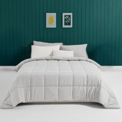 Easy Dekbed Zonder Overtrek - Stone Washed - Zilvergrijs