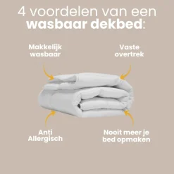 Easy Dekbed Zonder Overtrek - Stone Washed - Zilvergrijs
