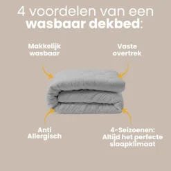 Easy Dekbed Zonder Overtrek - 4 Seizoenen - Grijs