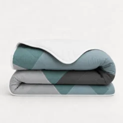 Easy Dekbed Zonder Overtrek Triangular Bliss - Blauw
