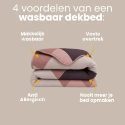 Easy Dekbed Zonder Overtrek Triangular Bliss - Roze