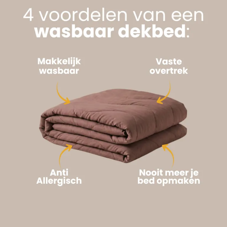 Easy Dekbed Zonder Overtrek Wave Uni - Bruin