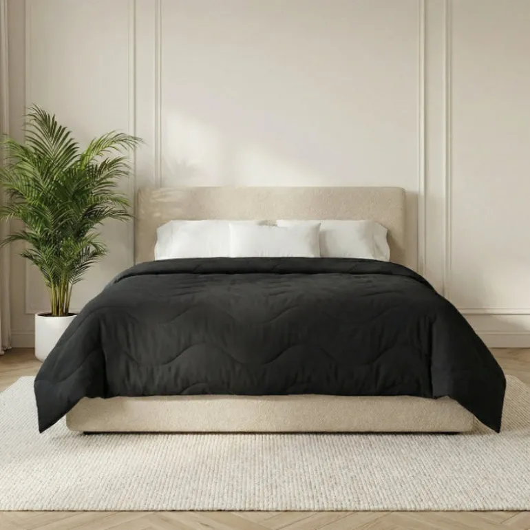 Easy Dekbed Zonder Overtrek Wave Uni - Zwart