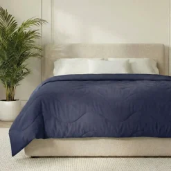 Easy Dekbed Zonder Overtrek Wave Uni - Navy
