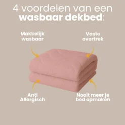 Easy Dekbed Zonder Overtrek Wave Uni - Roze