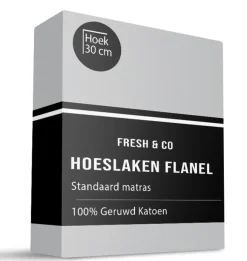 Flanel Dekbedovertrek + Hoeslaken - Lichtgrijs