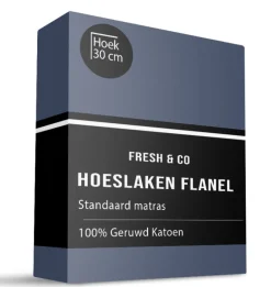 Flanel Dekbedovertrek + Hoeslaken - Navy