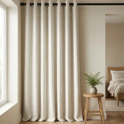 Gordijnen Bouclé - Ringen - Off-White