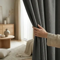 Gordijnen met Linnen Look - Haken - Antraciet