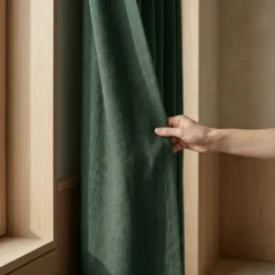 Gordijnen met Linnen Look - Ringen - Groen