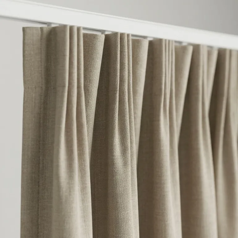 Gordijnen 100% Verduisterend - Haken - Beige