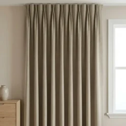 Gordijnen 100% Verduisterend - Haken - Beige