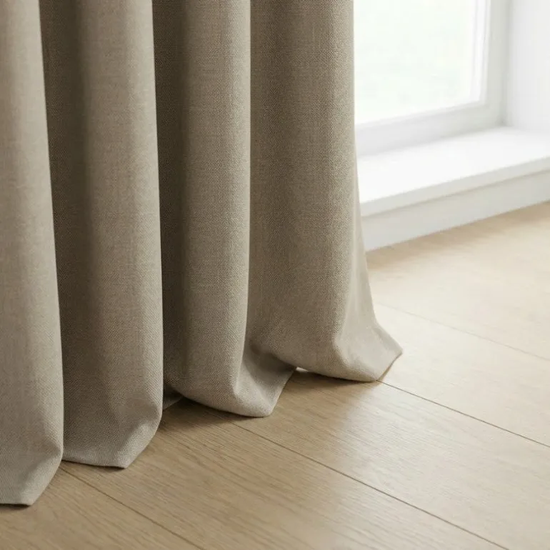 Gordijnen 100% Verduisterend - Haken - Beige