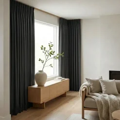 Gordijnen Verduisterend & Isolerend - Haken - Zwart