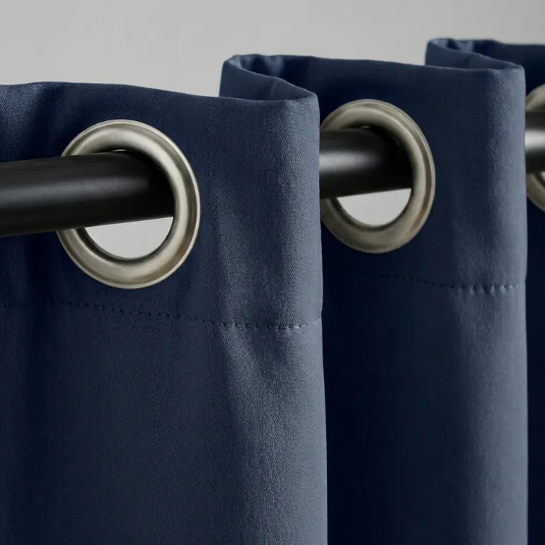 Gordijnen Verduisterend & Isolerend - Ringen - Navy