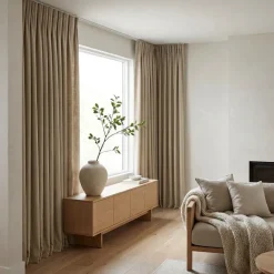 Gordijnen Verduisterend & Isolerend - Haken - Beige/Zand