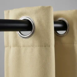 Gordijnen Verduisterend & Isolerend - Ringen - Beige/Zand