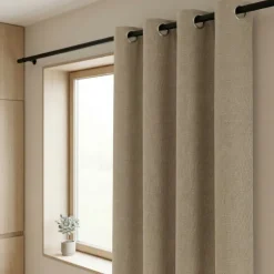 Gordijnen 100% Verduisterend - Ringen - Beige